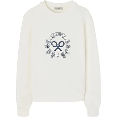 Katoenen sweatshirt met hart rackets patroon voor dames Silbon