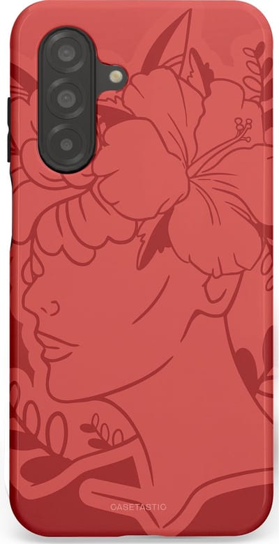 Casetastic hoesje geschikt voor Samsung Galaxy A26 - Dubbellaagse bescherming - Bloemenfluistering - Fashion Case - Koraal Terracotta
