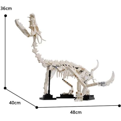 MOC bouwstenen compatibel met 69691 Canglong skelet dinosaurus fossielen voor kinderspeelgoed creatief spel Electronic drawings white