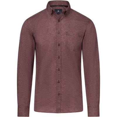 State Of Art Overhemd Print Burgundy - Maat M - Heren - Overhemden Casual