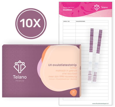 Telano Ovulatietest Premium 10 stuks Dipstick - Ovulatiekalender - Extra Brede Strip van 5 mm - Vergroot je kans op Zwangerschap - Ovulatietesten Strip