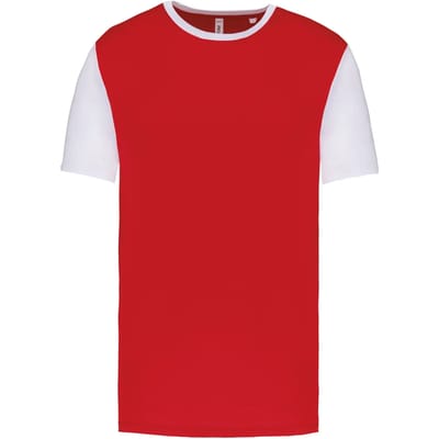 Tweekleurig herenshirt jersey met korte mouwen 'Proact' Red/White - 3XL