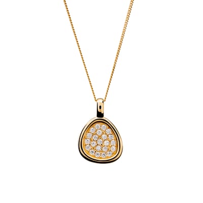 Orphelia 'Layla' Dames 925 Sterrenzilveren Set: Ketting-Pendant + Oorbellen - Gouden SET-7489/G