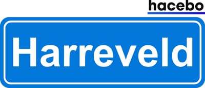 Hacebo - Plaatsnaam Sticker - 29x10 CM - Harreveld sticker - Verkeersborden sticker - grappige cadeaus - Harreveld