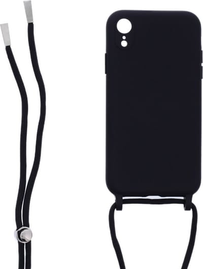 Ketting silicone telefoonhoesje Geschikt voor: iPhone XR - TPU - Silicone - Zwart - ZT Accessoires