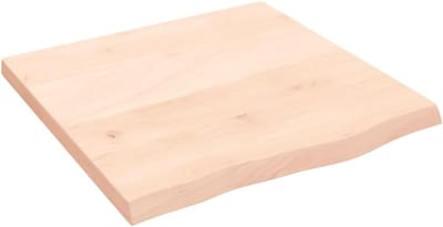 Tafelblad Massief Eikenhout - Vervangend Blad - Eetkamertafel Opknappen - Onbehandeld Natuurlijk Materiaal - 60x60x4 cm - Naturel