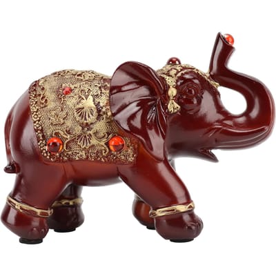 Olifantenbeeld Duurzame Hars Schattig Elegant Trek Rijkdom aan Ronde Hoek Olifant Decor voor Thuis Slaapkamer Kantoor gray