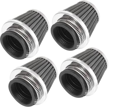 Dailygoods- Luchtfilter Dubbellaags Roestvrij Staal - Motorfiets Luchtfilter - Conisch - Universeel - Eenvoudig te Installeren - Verhoogt Luchtstroom - Motorfilter