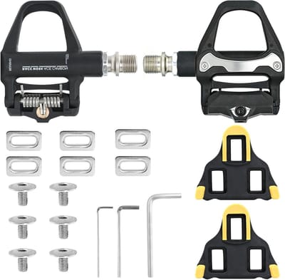 SnelShoppen - SPD-SL Clipless Pedalen Set met 2 Schoenen, Geschikt voor Shimano Pedalen 9/16", Aluminium Alloy, Lichtgewicht, Voor MTB, Racefiets & Gr