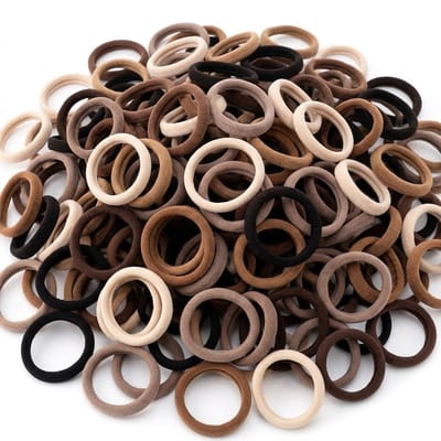 Set van 50 haar elastiekjes in bruin en beige tinten – elastische haar accessoires voor dames – zachte en rekbare haarelastiekjes zonder metalen delen – coffee multikleur