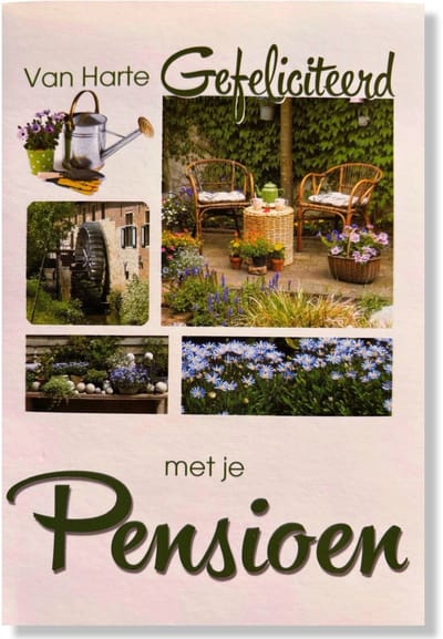 Met Pensioen! Hartelijk Gefeliciteerd - Pensioen Wenskaart - 12x17cm - Gevouwen kaart inclusief envelop - Pensioen / Stoppen met werken