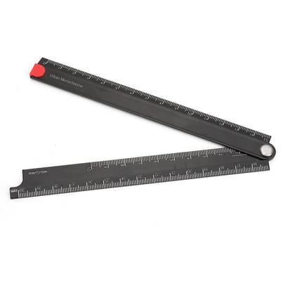 Règles Pliantes Règle en Alliage d'Aluminium 0 300mm Règle Simple 90 degrés Pliante Métal Papeterie Règle black
