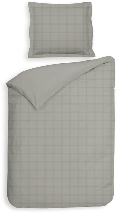 Heckettlane Dekbedovertrek Diamante - Cloud-Grey - Eenpersoons - 140x200-220 cm + 1 sloop 60x70 cm, gemaakt van 100% Katoen-Satijn