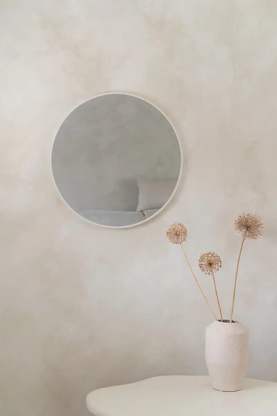 Nordic Style® Ronde spiegel 60x60cm - Mat Wit - Scandinavische Spiegels - Cirkel - Wandspiegel - Badkamerspiegel - Gangspiegel - Wand - Gang - Badkamer
