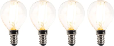 LUEDD Set van 4 E14 dimbare LED lampen P45 helder 3W 250 lm 2700K