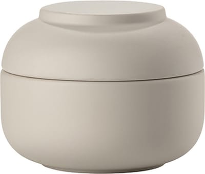 Zone Denmark Sensu Badkamer Beker met Deksel - Toilet & Badkamer Accessoires voor Wattenschijfjes, Make-up of Sieraden - 10 x 7,5 cm - Sand