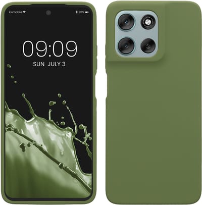 kwmobile telefoonhoesje geschikt voor Motorola Moto G56 5G - Hoesje met siliconen coating - Smartphone case in grasgroen
