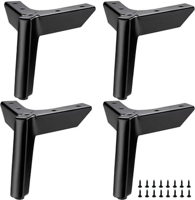 4 stuks 15 cm zwarte meubelpoten, doe-het-zelf metalen meubelpoten, vervangende kastpoten, geschikt voor sofapoten, bedpoten, salontafelpoten, dressoirpoten en andere meubelpoten.