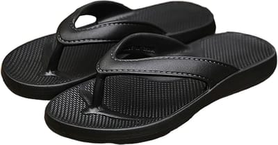 Ondersteunende Slippers - Leer - Unisex - Zwart