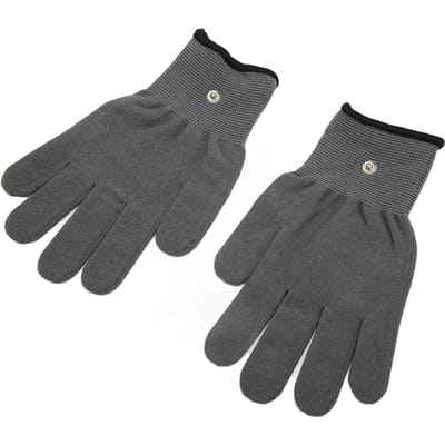 Gants d'électrode conducteurs en fibre d'argent, antistatiques, éliminent la fatigue, gants de massage des mains, taille L L gray