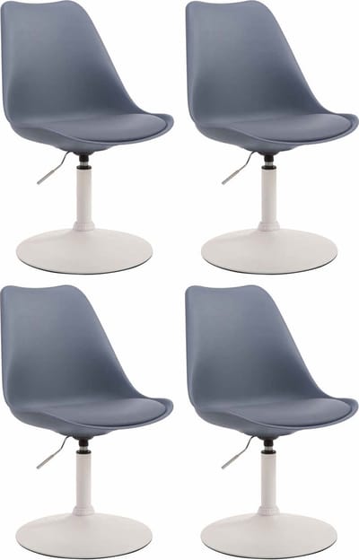 CLP Maverick Set van 4 Eetkamerstoelen - Kunststof grijs wit