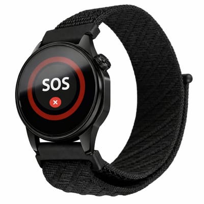 Klittenband-horlogeband-22mm-universeel-mijnSOS-Zwart-Klittenbandsluiting