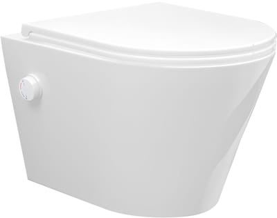 Sanifun rimless hangtoilet Rambo met warm - koud water bidet-functie glans wit 520