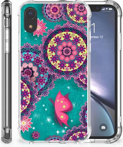 Apple iPhone Xr Back Cover Cirkels en Vlinders