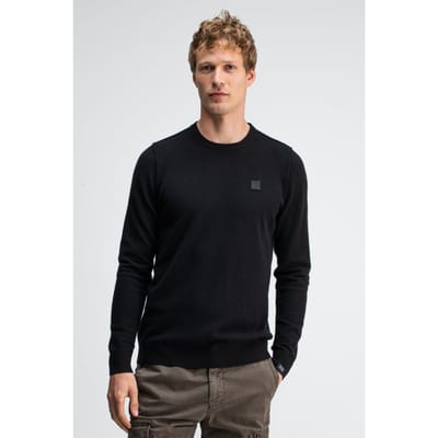 Butcher of Blue Clifton Crew Off Black Size: M | Sweaters Outlet | Heren | Zwart