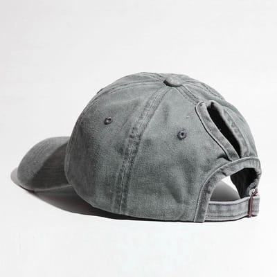 Effen kleur paardenstaart baseballpet met gebogen klep eendenbekpet voor lente en zomer dames buitensport zonneklep One Size gray