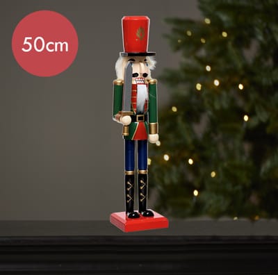 Notenkraker groen rood met zwaard - 50CM
