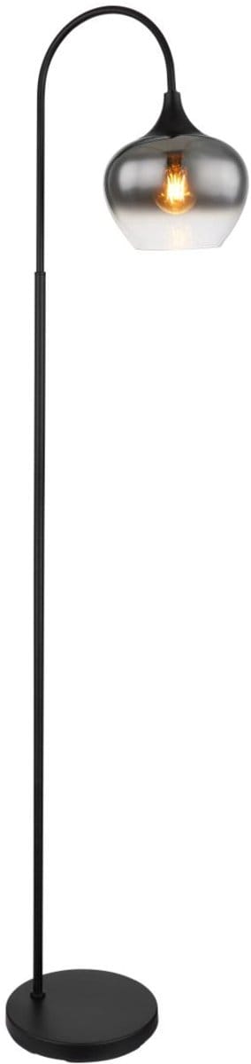 Vloerlamp MAXY Glas 150.0cm Matt zwart | Smoked E27 1-Lichts