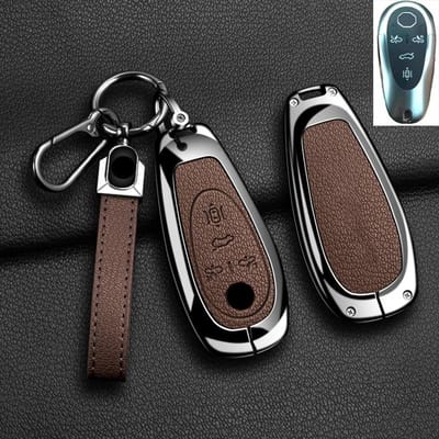 Nouveau Étui de Protection pour Clé de Voiture à Distance Mode Pour Morris Garages Mg Cyberster Alliage de Zinc Cuir Coque de Protection Porte-clés Accessoires black