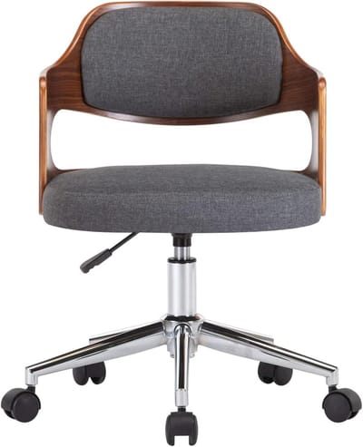 Bureaustoel Directiestoel - Armleuning Stoel - Comfortabel Werken - In Hoogte Verstelbaar - 47x53x76 cm - Grijs