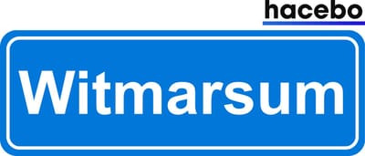 Hacebo - Plaatsnaam Sticker - 29x10 CM - Witmarsum sticker - Verkeersborden sticker - grappige cadeaus - Witmarsum