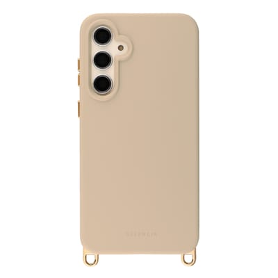 Selencia Hoesje - Geschikt voor Samsung Galaxy S23 FE - Rivièra Backcover met Magnetische Ring met afneembare haakjes - Milky Latte