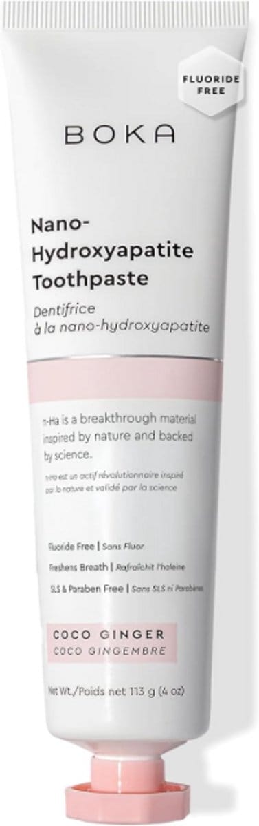 Boka Fluoridevrije Tandpasta met Nano Hydroxyapatiet 113g (Coco Ginger) – Gevoelige Tanden – Milde Reiniging & Frisse Adem