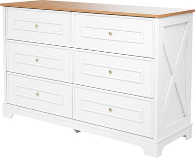 Modern dressoir met zes lades, minimalistisch design, geschikt voor de woonkamer, eetkamer of hal. Afmetingen: 120 x 40 x 76 cm