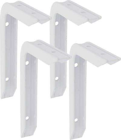AMIG Plankdrager/planksteun van aluminium - 4x - gelakt wit - H200 x B150 mm - heavy support - boekenplank steunen