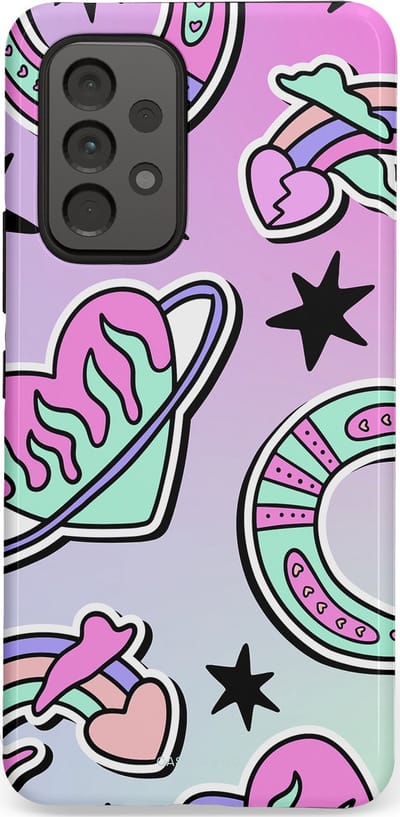 Casetastic Hoesje Geschikt voor Samsung A53 - Stijlvolle Beschermende Duo-layer Case - Paarse Droomwereld