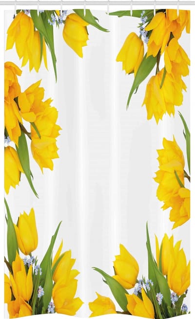 ABAKUHAUS Douchegordijn – Gele Tulpen – 120x180 cm – 100% Polyester