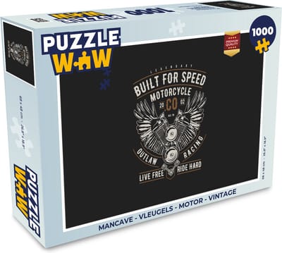 Puzzel Mancave - Vleugels - Motor - Vintage - Legpuzzel - Puzzel 1000 stukjes volwassenen