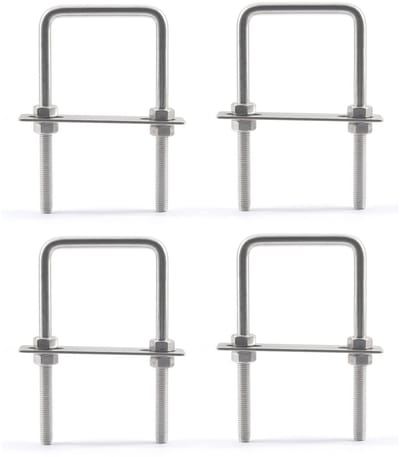 Dailygoods- U-bout 304 roestvrij staal - M8x45x110mm - Pack van 4 - Inclusief moeren/ringen - Slijtvast/corrosiebestendig - Geschikt voor voertuigen - Beugels