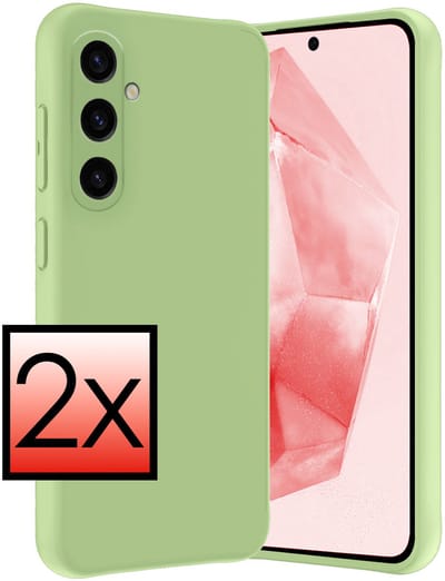 Hoesje - 2 Stuks - Geschikt voor Samsung Galaxy A36 - Sterk & Shockproof - Case Siliconen - Back Cover - Telefoon Hoes - Groen