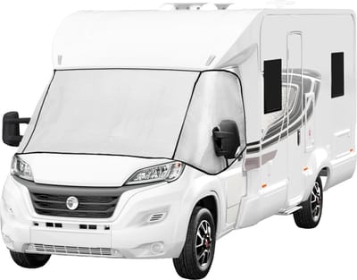 Motorhomes schermhoes - zilver - 147x131 cm - met ritsbare raamopening