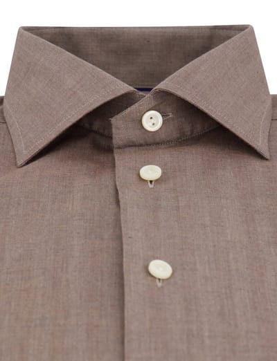 Eton classic fit overhemd katoen taupe