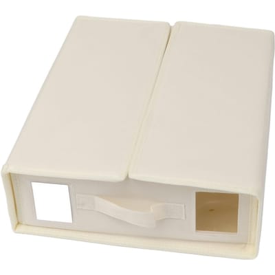 2 STUKS Beddengoed Opbergdoos Oxford Stof Opvouwbaar Met Rits Zichtbaar Venster Grote Capaciteit Laken beige