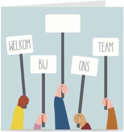 WELKOM BIJ ONS TEAM | kaart / wenskaart met envelop | voor nieuwe collega / medewerker