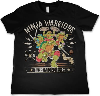 Teenage Mutant Ninja Turtles Ninja- Warrior's No Rules Kids T-shirt voor kinderen, zwart