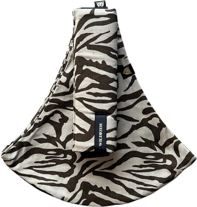 Wildride® Kinderdrager Zebraprint Bruin - 100% Katoen - Lichtgewicht & Draagbaar - Heupdrager Voor Kinderen van 9 Maanden tot 4 Jaar - Draagzak voor Baby en Peuter - Baby Carrier - Tot 20 kg